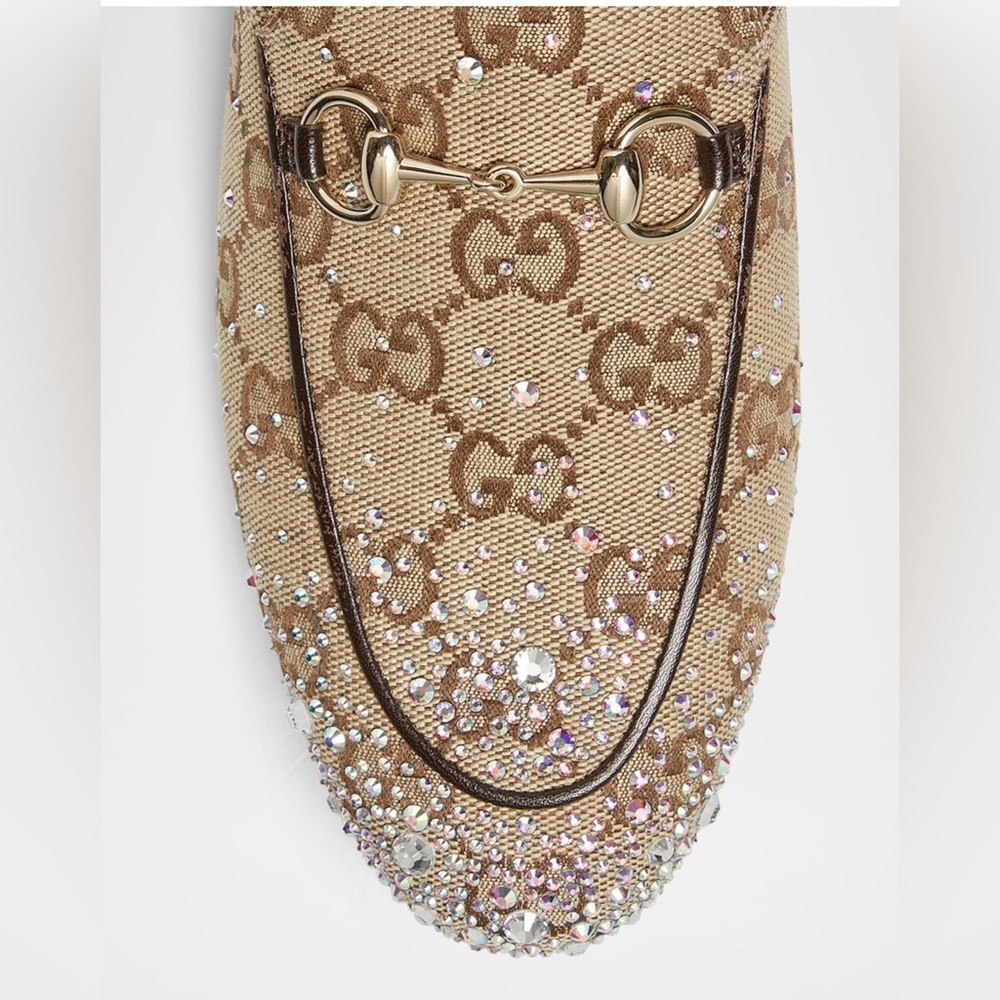 Gucci Princetown Crystal Slipper with Horsebit, Fabric - Picture 12 of 13